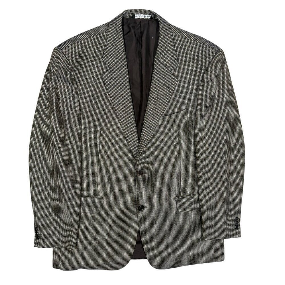Coppley Hopsack Blazer Wool Sport Coat Check Brown "Cantoni" 42R